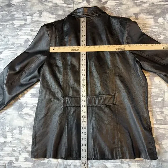Kim Rogers Brown Genuine Leather Lined Full Zip Jacket Coat Women’s Size Large - Picture 11 of 11